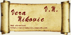 Vera Miković vizit kartica